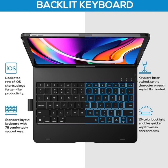 Typecase iPad 11 Pro Case with Keyboard: (11-inch, 2022) - 360° - Picture 10 of 13